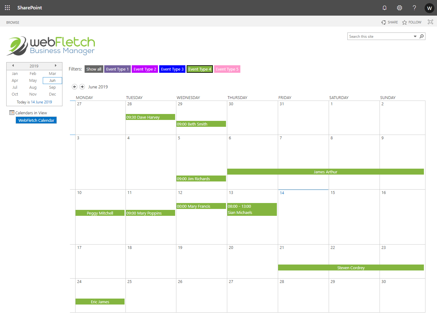 Filter SharePoint Calendar view OutOnSite Blog